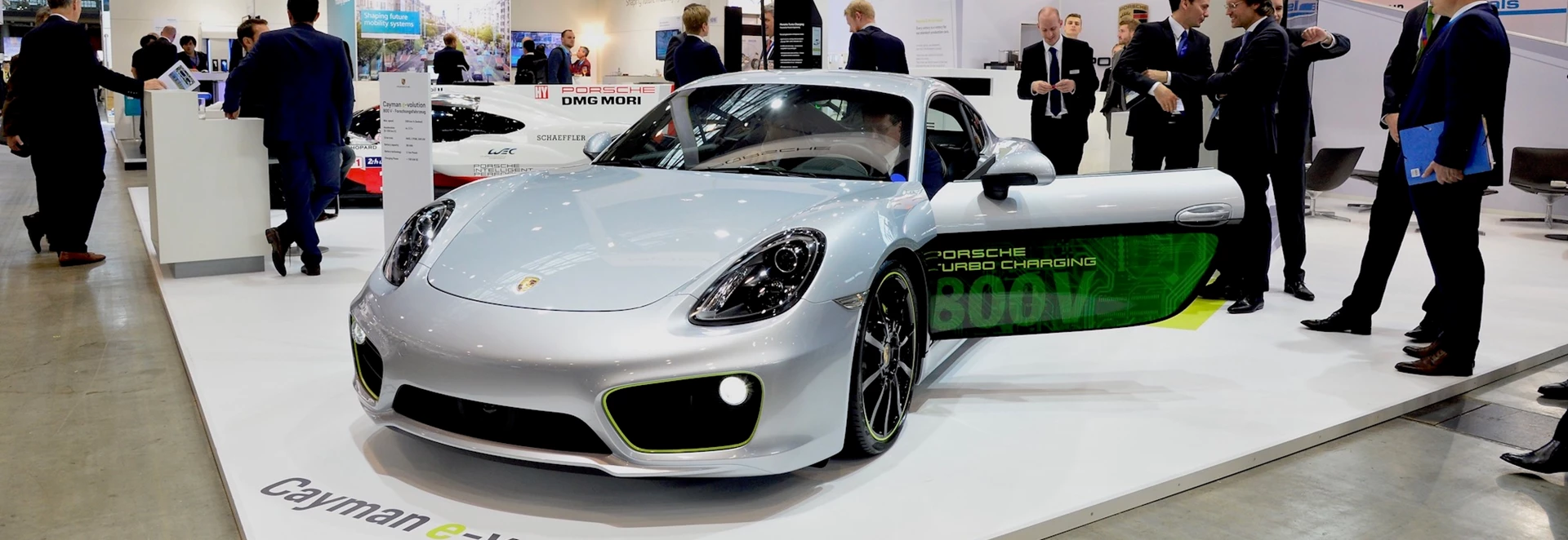 Porsche shows off Cayman e-volution at Electric Vehicle Symposium 